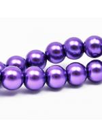 Koraliki szklane perła fioletowe 10 mm 10szt.