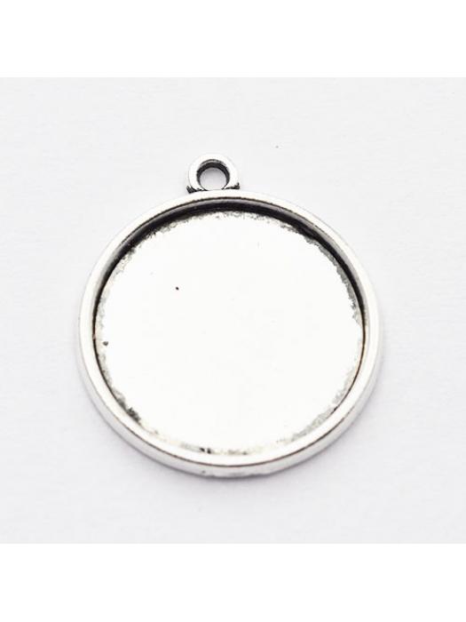 Baza wisiorka okrągła klasyczna srebrna 20 mm