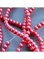 Koraliki perła czerwona 3 mm 10szt.